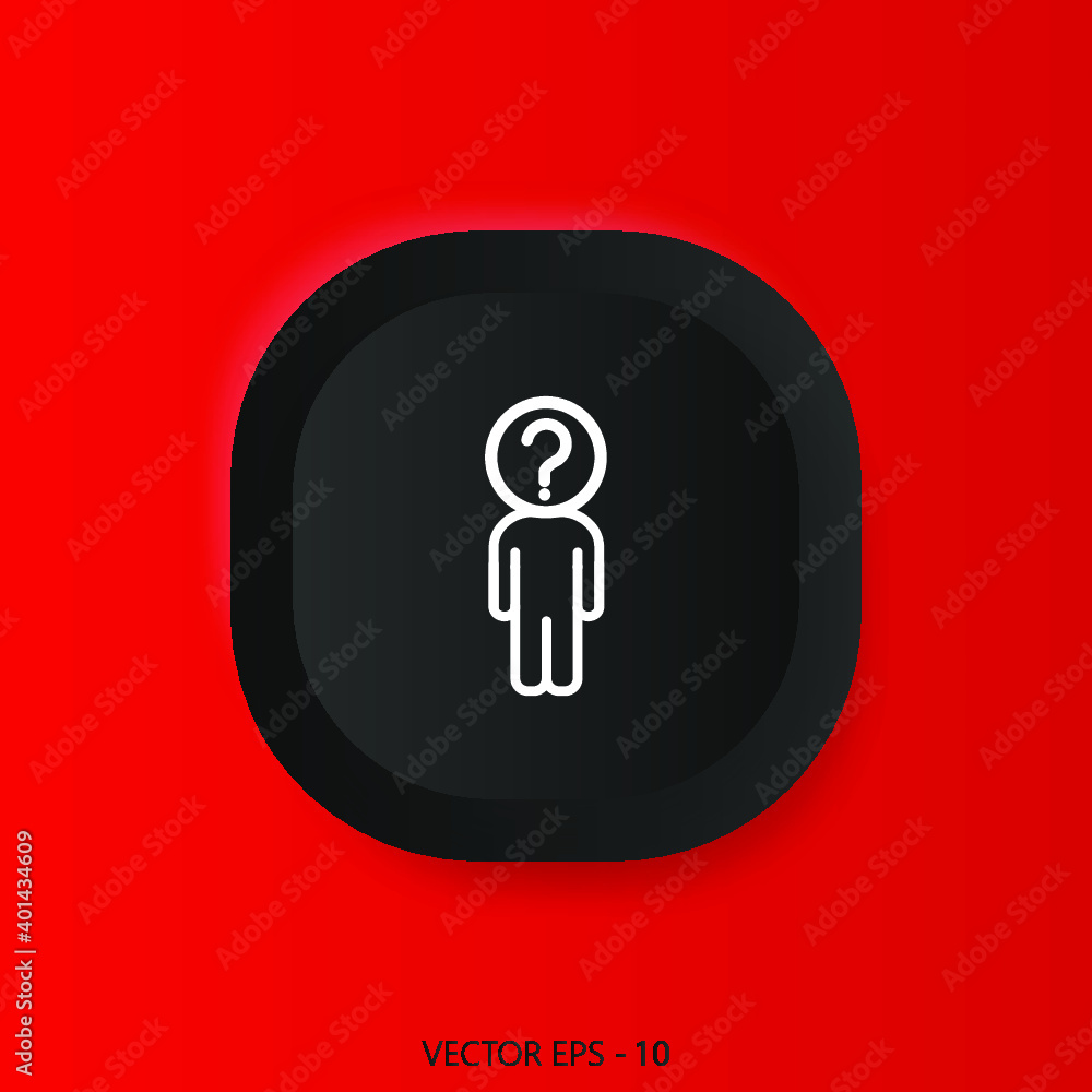 Problem Icon on Square BlackInternet Button Original Illustration. Red background Problem Icon on Square BlackInternet Button Original Illustration. Red background