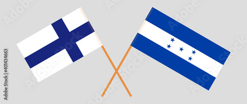 Crossed flags of Finland and Honduras