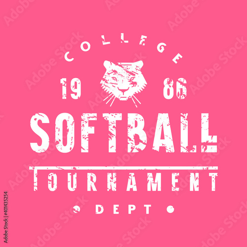 Emblem of softball college tournament