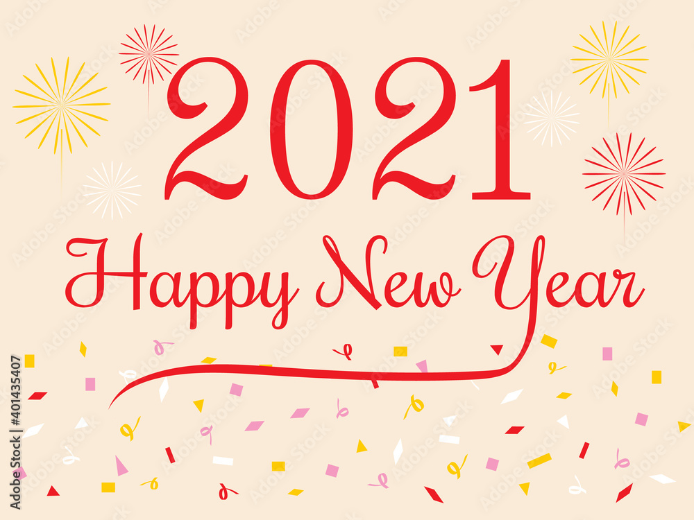 2021 Happy New Year background. text with confetti flat icon. vector illustration greeting card and poster design. 2021 Happy New Year background. text with confetti flat icon. vector illustration greeting card and poster design.