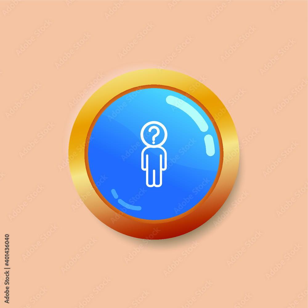 Problem icon in gold circle. Problem vector flat symbol on grey background. Problem icon in gold circle. Problem vector flat symbol on grey background.