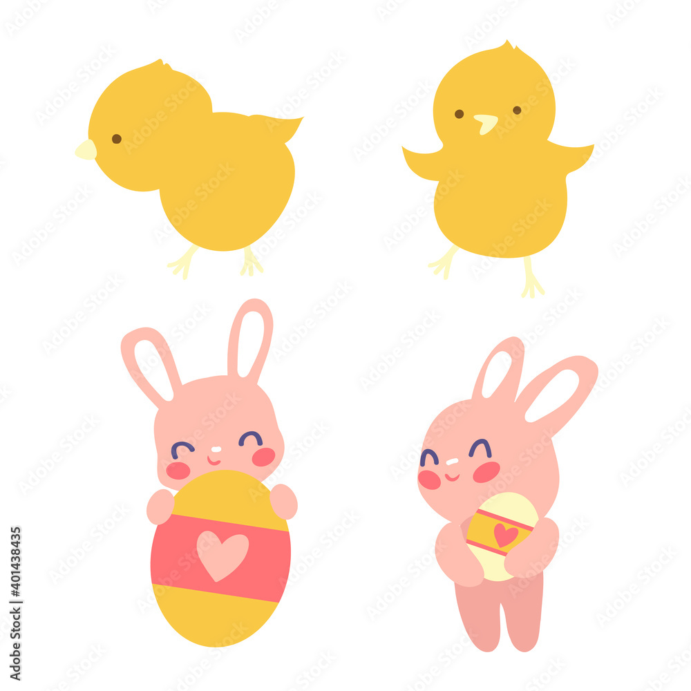 two bunnys and two chicken
two bunnys and two chicken