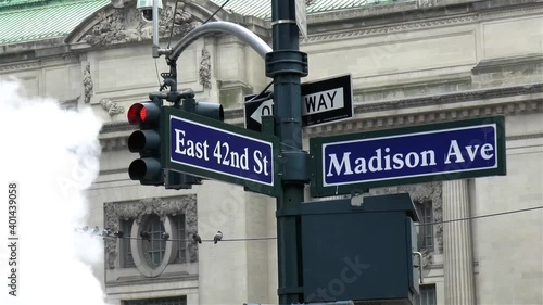 Street name sign in Manhattan, New York.
Detailed view of a street name sign in Manhattan, New York. 