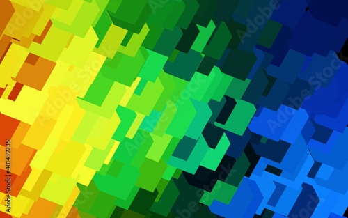 Dark Blue, Yellow vector pattern in square style.