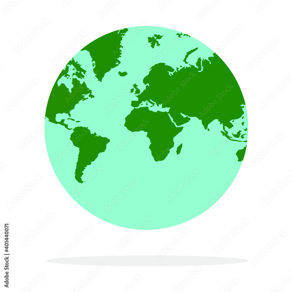 Vector planet Earth icon. Flat planet Earth icon