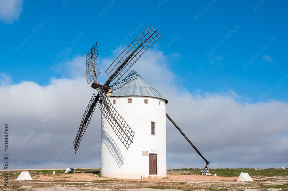 Campo de Criptana, old tower mill for grain in Castile La Mancha, Spain Campo de Criptana, old tower mill for grain in Castile La Mancha, Spain