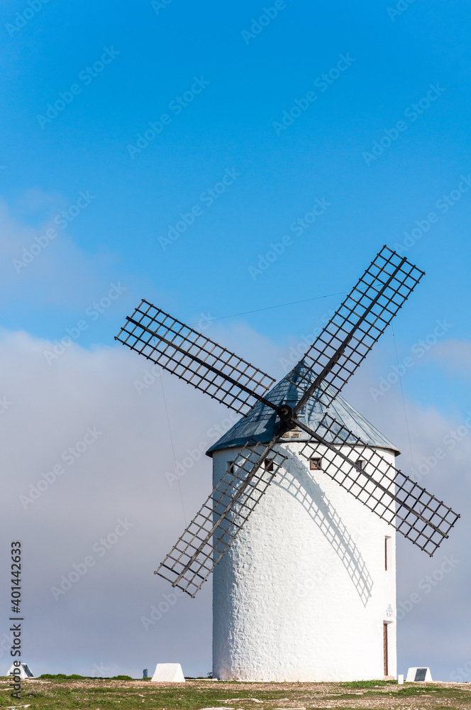 Traditional windmill in Campo de Criptana, Ciudad Real, Spain