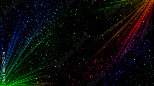 Magic abstract rainbow background. Neon colors on a dark background. Used for design and creativity