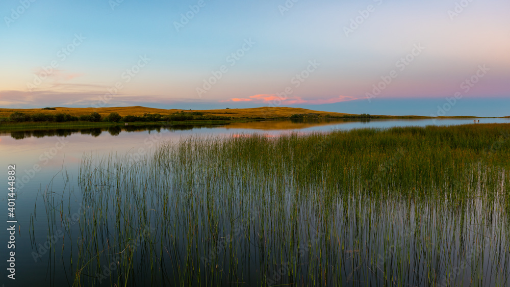 Prairie Lake at Sunset