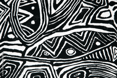 Black and white pattern fabric texture like children`s drawing seamless.