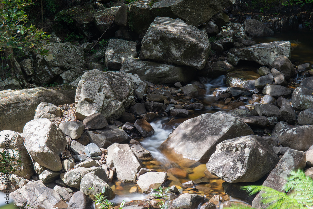 Water stream flowing between rocks in the river. Water stream flowing between rocks in the river.