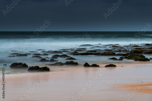 Fototapeta Naklejka Na Ścianę i Meble -  Wet weather sunrise seascape