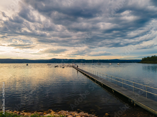 Sunset and clouds over the water