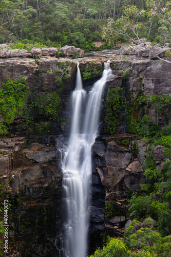 Top section of Carington Falls at Kangaroo Valley  NSW  Australia.