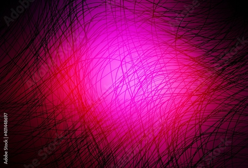 Fototapeta Naklejka Na Ścianę i Meble -  Dark Pink vector backdrop with bent lines.