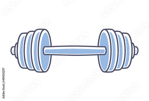 Barbell or dumbbell isolated gym vector icon