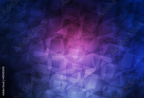 Dark Pink, Blue vector triangle mosaic background.