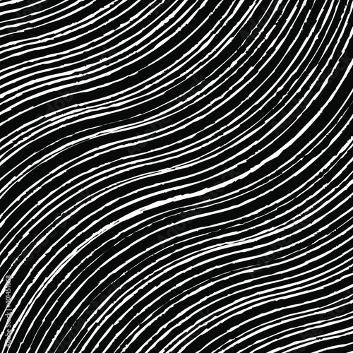 Abstract pattern with white wavy grunge stripes. Optical art. Vector illustration. Ideal for prints, abstract background, posters and web design