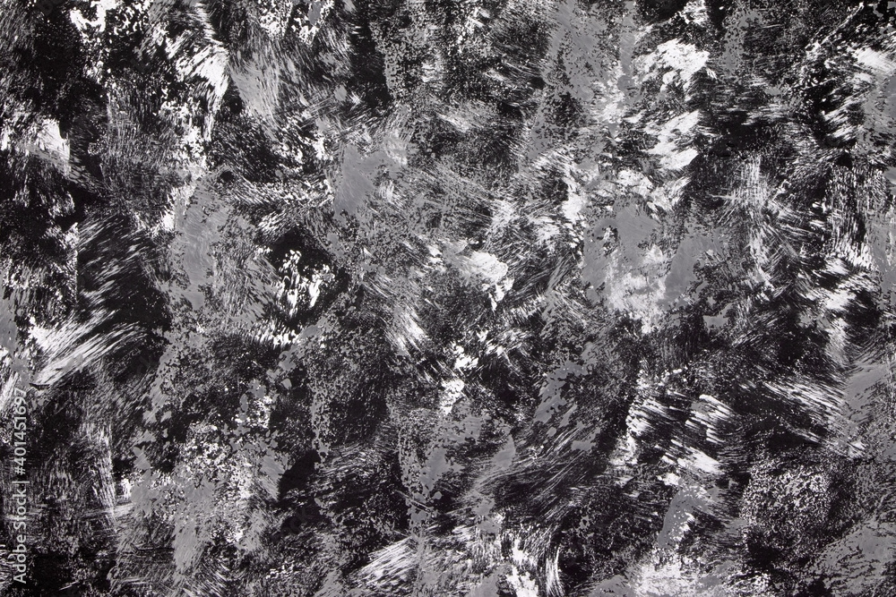 Fototapeta premium Abstrakcyjna czarno-biała tekstura tła. Szara tekstura tynku. Tło cementowe