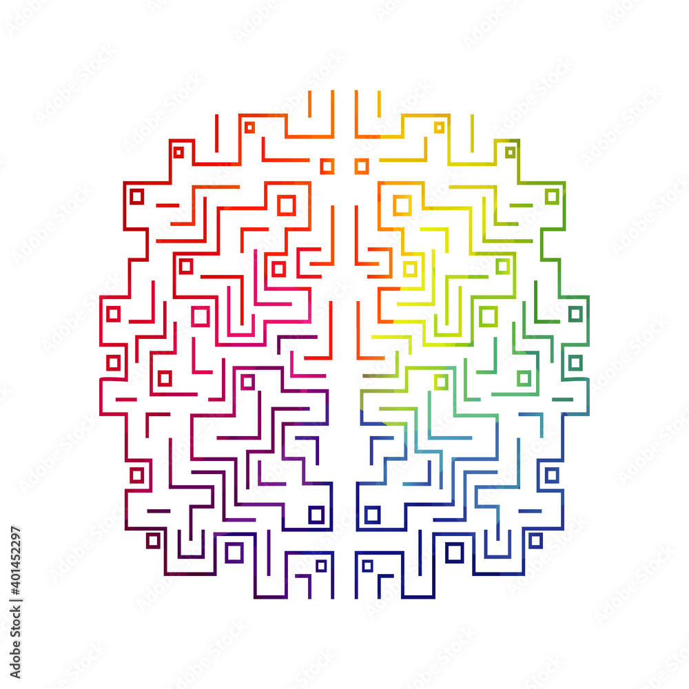 Digital human brain vector logo concept design. Brain connection logo design. Digital human brain vector logo concept design. Brain connection logo design.