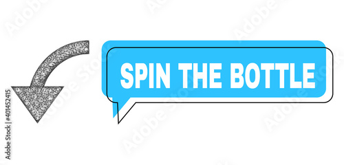 Chat Spin the Bottle blue bubble frame and net rotate ccw. Frame and colored area are misplaced for Spin the Bottle text, which is located inside blue colored bubble.