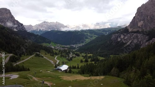 Corvara in Badia Aerial View in Dolomites