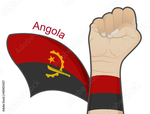 The spirit of struggle to defend the country by raising the Angola national flag