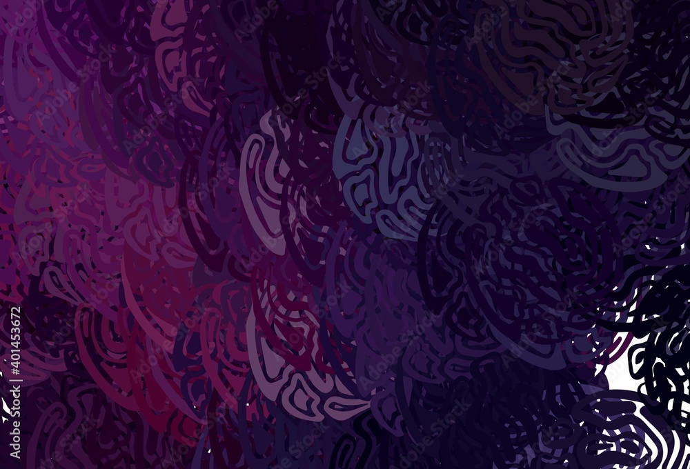 Dark Pink vector background with bent lines.