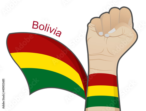 The spirit of struggle to defend the country by raising the Bolivian national flag