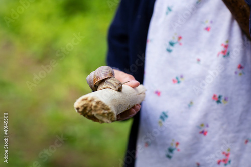 Girl and snail