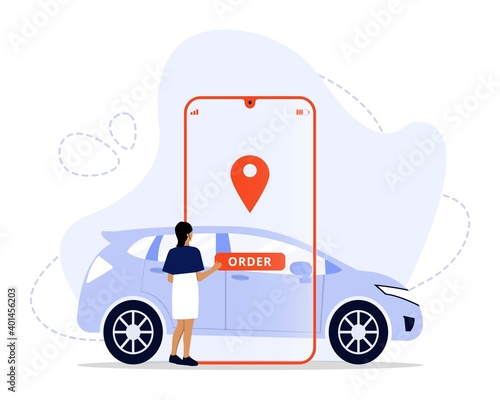 Vector Illustration, mobile city transportation Concept, Suitable for landing page, 
UI, web, App intro card, editorial, flyer,and banner