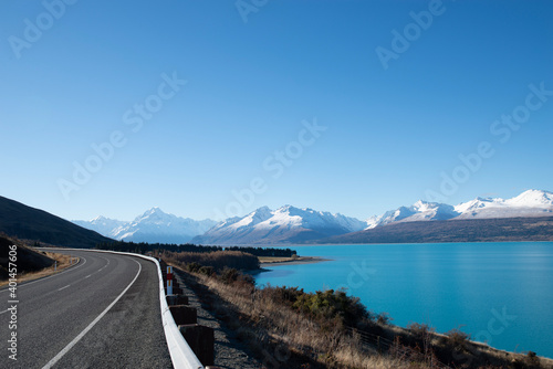 lake in the mountains in new zealand