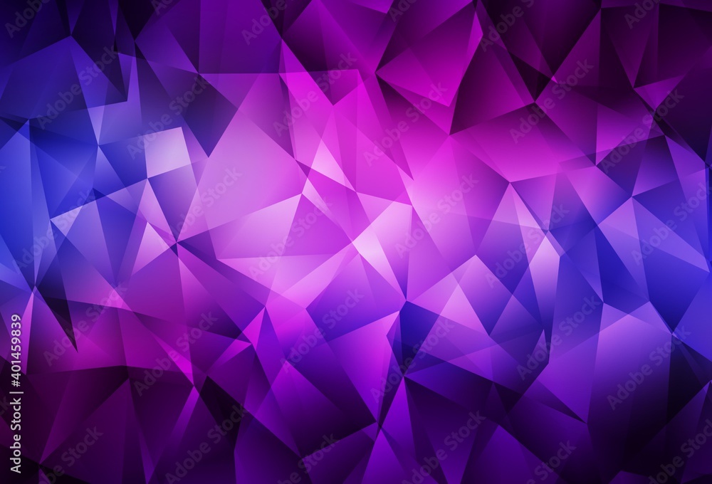 Fototapeta premium Light Purple, Pink vector triangle mosaic background.