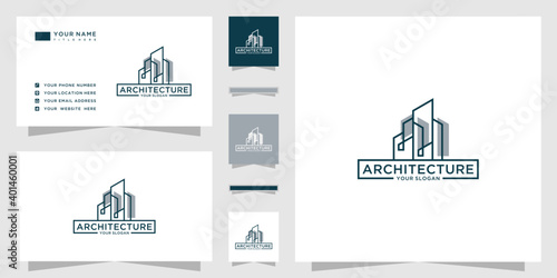 Architecture logo with business card template
