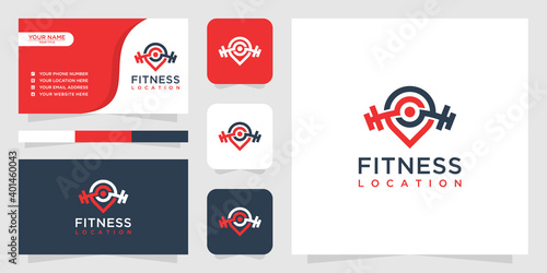 Fitness location with maze concept and business card template