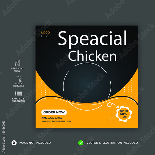 Social media food banner template

