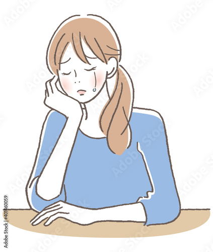 泣く女性