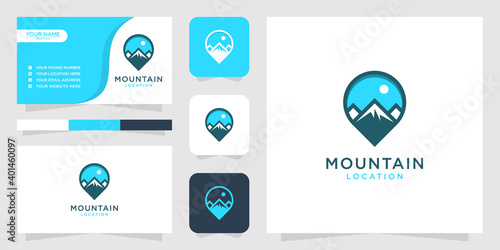 Mountain location logo and business card