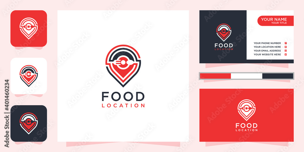 Food location logo and business card