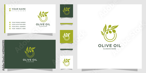 Olive oil logo with letter o design
