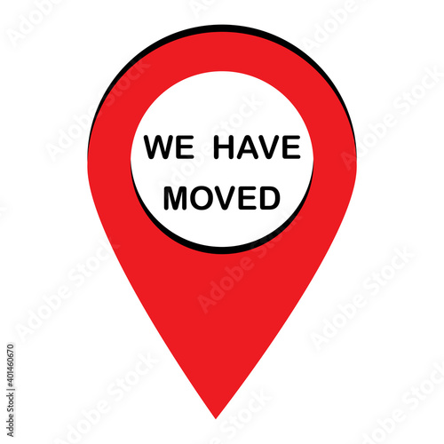Sign map have moved. Home icon. Map symbol. Phone icon vector. Stock image. EPS 10.