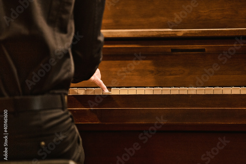 Artist hand who plays piano photo