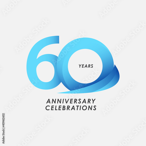 60 Years Anniversary Celebrations Vector Template Design Illustration