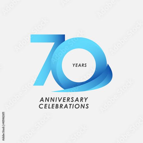 70 Years Anniversary Celebrations Vector Template Design Illustration