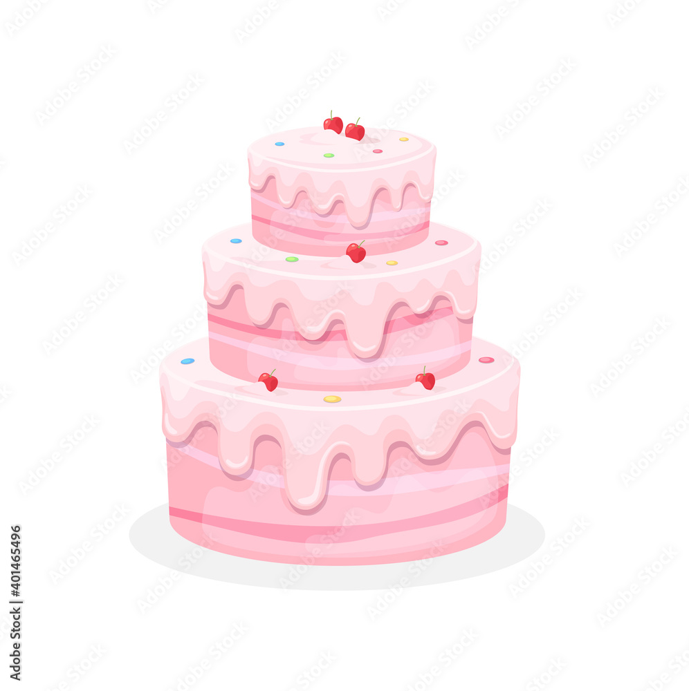 Birthday cake iillustration Sweet baked cakes Birthday cake iillustration Sweet baked cakes