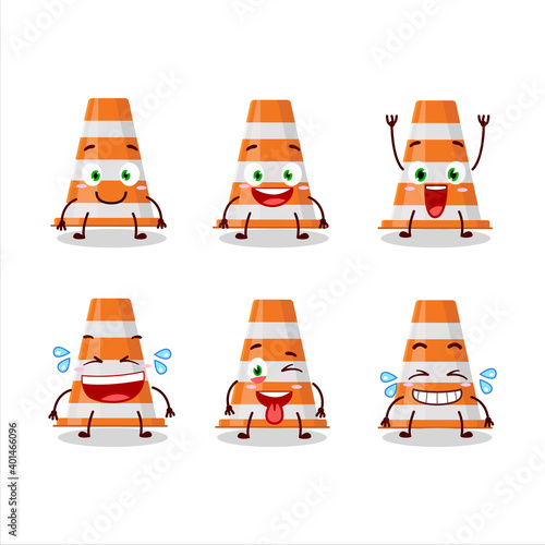Cartoon character of orange traffic cone with smile expression