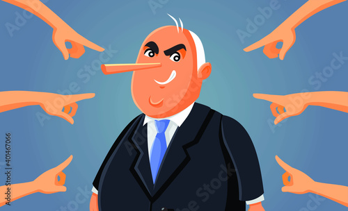Hands Pointing at Corrupt Lying Politician