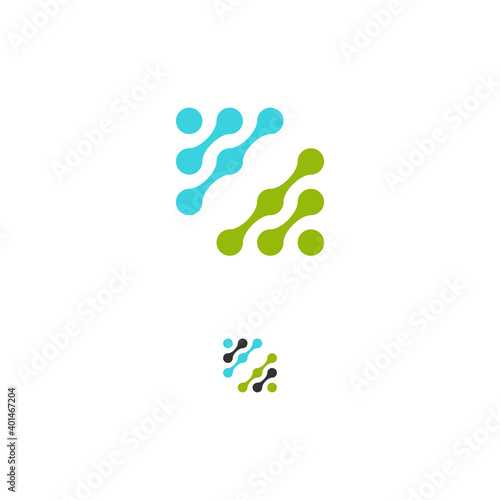 Illustration Vector Graphic of Connected Dot Logo. Perfect to use for Technology Company