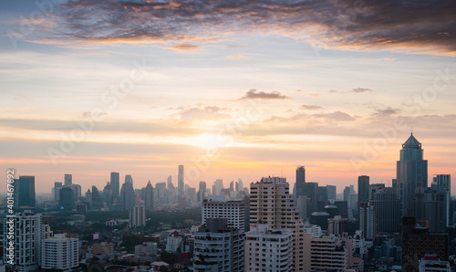 Cityscape sunset background. Bangkok, Thailand, Asia © Choat