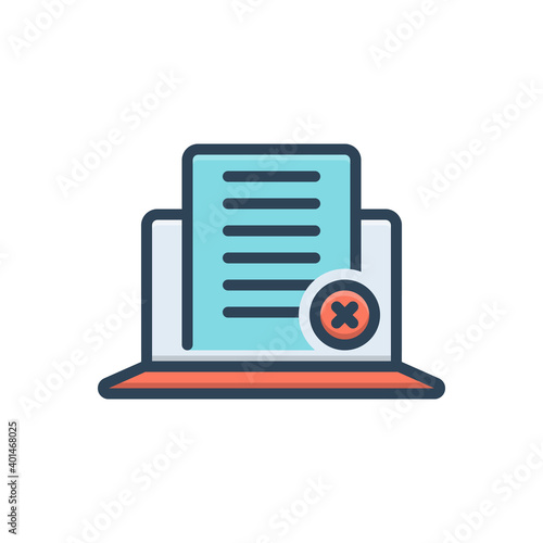 Color illustration icon for deny